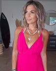 Robe longue fuchsia
