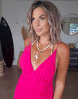 Robe longue fuchsia