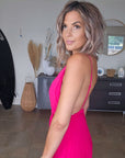 Robe longue fuchsia