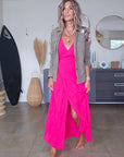 Robe longue fuchsia
