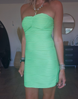 Robe bustier fluo