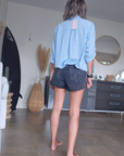 Short denim noir gris