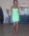 Robe bustier fluo