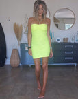 Robe bustier fluo