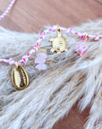 Collier boho rose