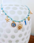 Collier boho bleu