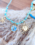 Collier boho bleu
