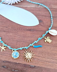 Collier boho bleu