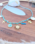 Collier boho bleu