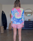 Short en denim rose