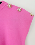 Pull rose casual-chic