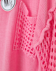 Pull ajouré rose