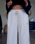 Pantalon blanc jambes larges