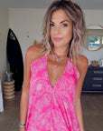 Robe dos nu rose fuchsia