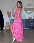 Robe dos nu rose fuchsia