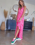 Robe dos nu rose fuchsia
