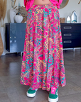 Jupe fuchsia fendue