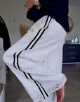 Pantalon blanc jambes larges