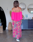 Jupe fuchsia fendue