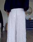 Pantalon blanc jambes larges
