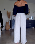 Pantalon blanc jambes larges