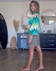 Blouse tie and dye vert