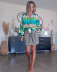 Blouse tie and dye vert
