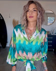 Blouse tie and dye vert