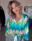 Blouse tie and dye vert