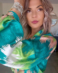 Blouse tie and dye vert