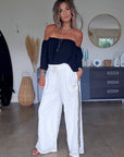 Pantalon blanc jambes larges