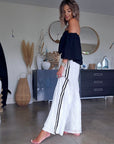 Pantalon blanc jambes larges