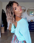 Pull glamour vert menthe