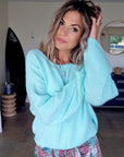 Pull glamour vert menthe