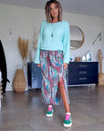 Pull glamour vert menthe