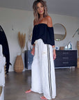 Pantalon blanc jambes larges