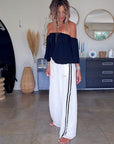 Pantalon blanc jambes larges