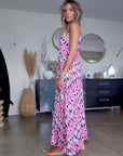 Robe rose éthnique