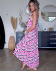 Robe rose éthnique