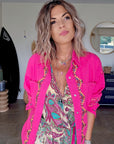 Veste surchemise fuchsia