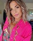 Veste surchemise fuchsia