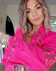 Veste surchemise fuchsia