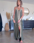 Robe bohème-chic kaki