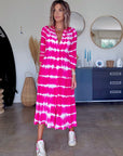 Robe tie and dye fuchsia