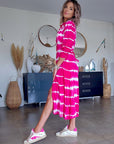 Robe tie and dye fuchsia