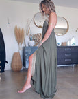 Robe bohème-chic kaki