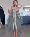 Robe bohème-chic kaki