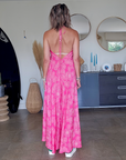 Robe dos nu rose fuchsia