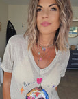 Tee-shirt skull beige clair
