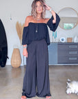 Pantalon black jambes larges